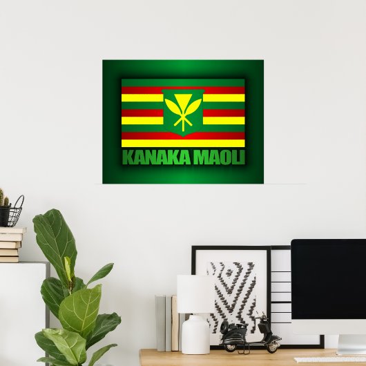 Kanaka Maoli Flag ポスター (ホームオフィス)