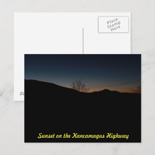 Kancamagus Highwayの夕日 ポストカード (正面/裏面)