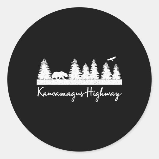 Kancamagus Highway New Hampshire Rustic Bear Wildl ラウンドシール (正面)