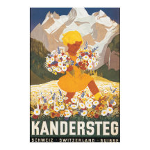 Kanderstegスイスのヴィンテージ旅行ポスター