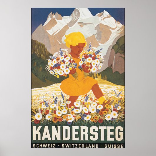 Kanderstegスイスのヴィンテージ旅行ポスター ポスター (正面)