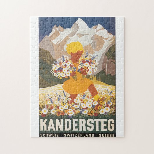 Kanderstegスイス連邦共和国のヴィンテージ旅行ポスター ジグソーパズル (縦)