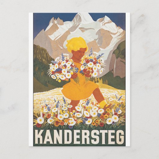 Kanderstegスイス連邦共和国のヴィンテージ旅行ポスター ポストカード (正面)