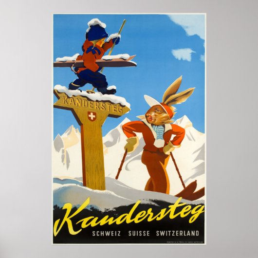 Kandersteg，スイス，スキー旅行ポスター ポスター (正面)
