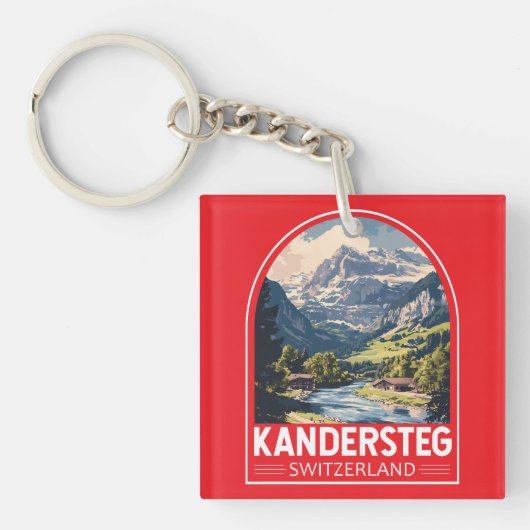 Kandersteg Switzerland Travel Art Emblem キーホルダー (正面)