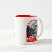 Kandersteg Switzerland Travel Art Emblem ツートーンマグカップ (正面右)