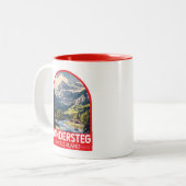 Kandersteg Switzerland Travel Art Emblem ツートーンマグカップ (正面左)