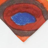 Kandinskyによる同心円付き正方形 フリースブランケット (角)