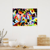 Kandinskyによる抽象芸術アートの即興 ポスター (キッチン)