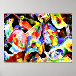 Kandinskyによる抽象芸術アートの即興 ポスター