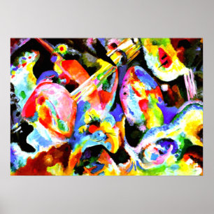 Kandinskyによる抽象芸術アートの即興 ポスター