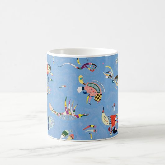 Kandinskyのスカイブルーのマグ コーヒーマグカップ (中央)