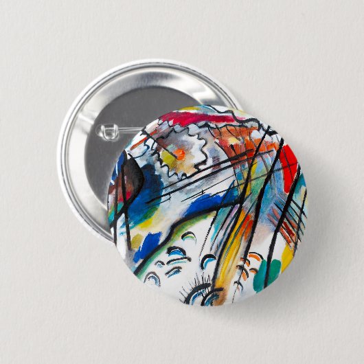 Kandinskyの即興28ボタン 缶バッジ (正面&裏面)