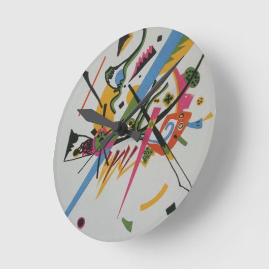 Kandinskyの小さい世界のクレインのふち飾りI ラウンド壁時計 (傾斜)