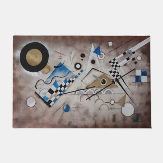 Kandinskyの抽象的な絵画の世紀半ばの近代美術 ドアマット