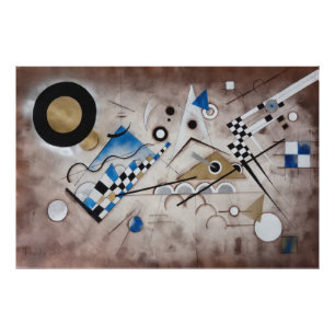 Kandinskyの抽象的な絵画の世紀半ばの近代美術 フォトプリント