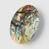 Kandinskyの構成Vの抽象的な絵画 ラウンド壁時計 (傾斜)