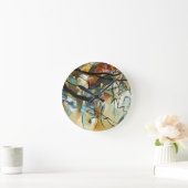 Kandinskyの構成Vの抽象的な絵画 ラウンド壁時計 (ホーム)