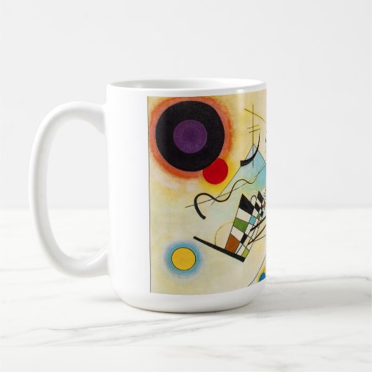 Kandinskyの構成VIIIのマグ コーヒーマグカップ (左)
