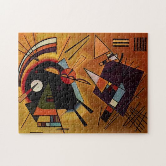 Kandinskyの黒いおよびすみれ色のパズル ジグソーパズル (横)