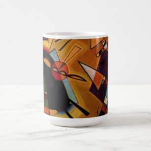 Kandinskyの黒いおよびすみれ色のマグ コーヒーマグカップ
