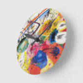 Kandinskyの黒いラインクロック ラウンド壁時計 (傾斜)