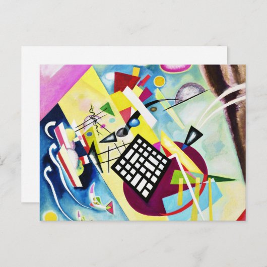 Kandinskyの黒い格子郵便はがき ポストカード (正面/裏面)