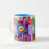 Kandinskyはデジタルスケッチ第1をインスパイア ツートーンマグカップ (正面左)