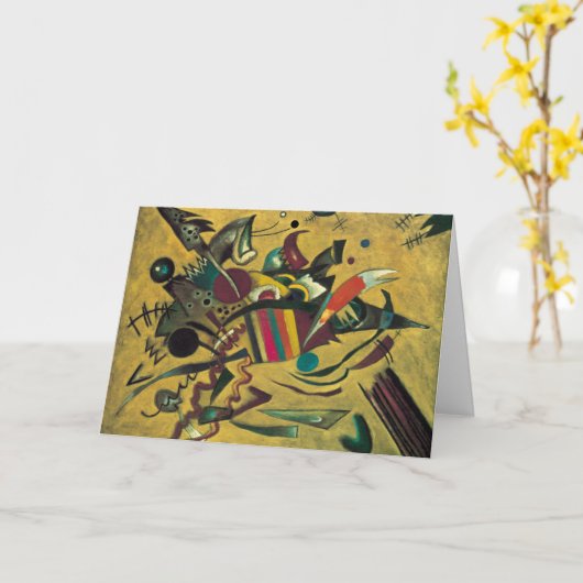 KandinskyモダンなAbsractの表現主義者のアートワーク カード (黄色い花)