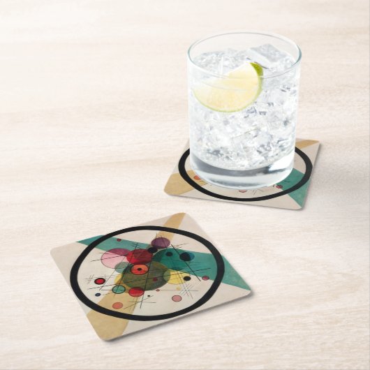 Kandinsky抽象芸術サークル スクエアペーパーコースター (インサイチュ)