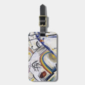 Kandinsky抽象芸術合成アートワーク:コサック ラゲッジタグ (正面縦)