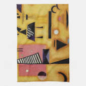 Kandinsky抽象芸術決定的なピンク幾何学図形 キッチンタオル (縦)