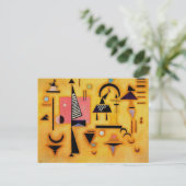 Kandinsky抽象芸術決定的なピンク幾何学図形 シーズンポストカード (スタンド正面)