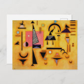 Kandinsky抽象芸術決定的なピンク幾何学図形 シーズンポストカード (正面/裏面)