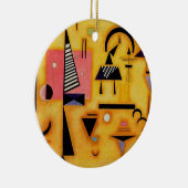 Kandinsky抽象芸術決定的なピンク幾何学図形 セラミックオーナメント (右)