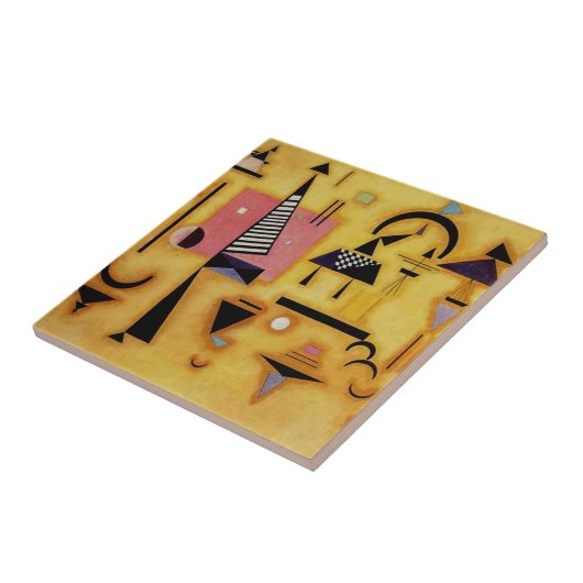 Kandinsky抽象芸術決定的なピンク幾何学図形 タイル (側面)