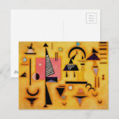 Kandinsky抽象芸術決定的なピンク幾何学図形 ポストカード (正面/裏面)