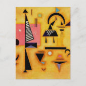 Kandinsky抽象芸術決定的なピンク幾何学図形 ポストカード (正面)