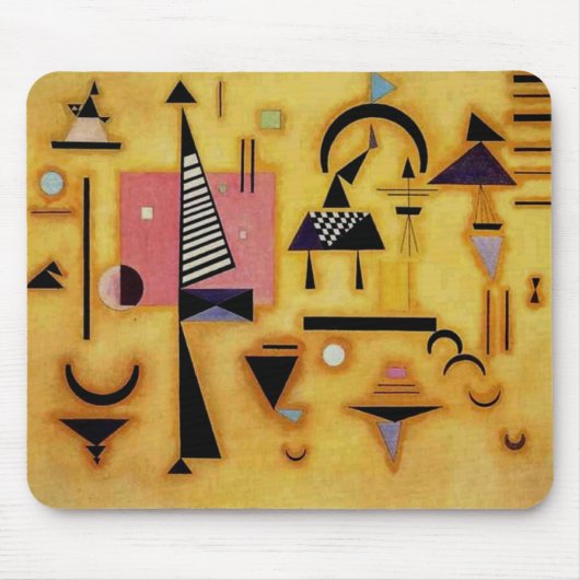 Kandinsky抽象芸術決定的なピンク幾何学図形 マウスパッド (正面)