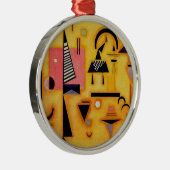 Kandinsky抽象芸術決定的なピンク幾何学図形 メタルオーナメント (右)