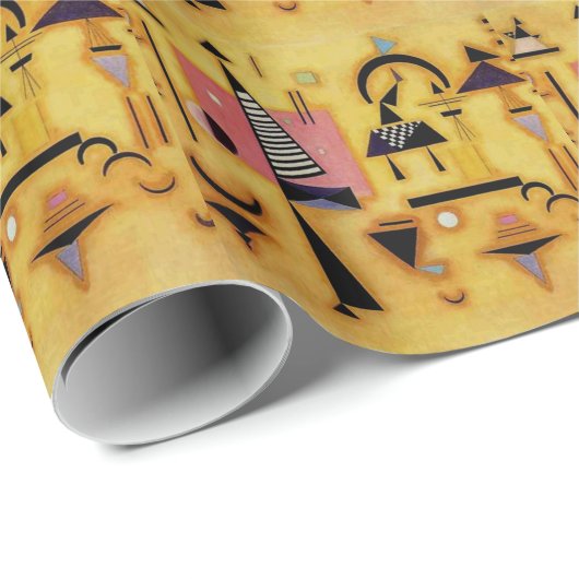 Kandinsky抽象芸術決定的なピンク幾何学図形 ラッピングペーパー (ロールコーナー)