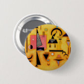 Kandinsky抽象芸術決定的なピンク幾何学図形 缶バッジ (正面&裏面)