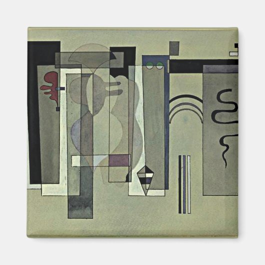 Kandinsky – サーフェスミーティング、抽象芸術アート マグネット (正面)