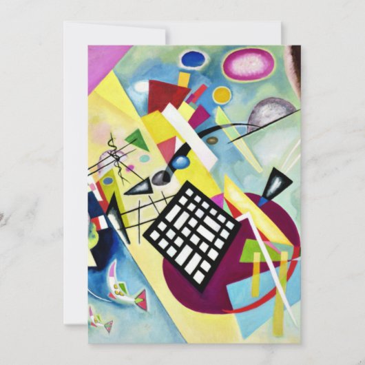 Kandinsky – ブラックグリッド、人気がある抽象芸術アート、 カード (正面)