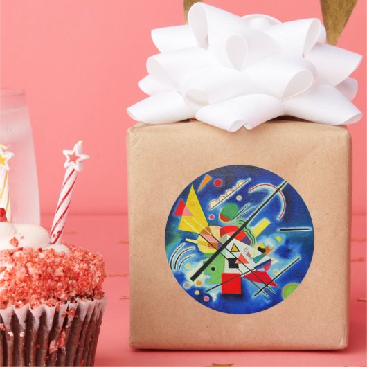 Kandinsky – ブルー絵を描の有名な抽象芸術作品 ラウンドシール (パーティー)