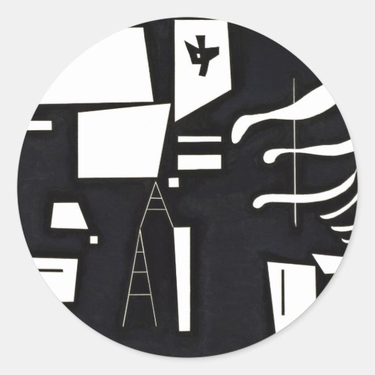 Kandinsky – ホワイト、ソフト、懸命 ラウンドシール (正面)