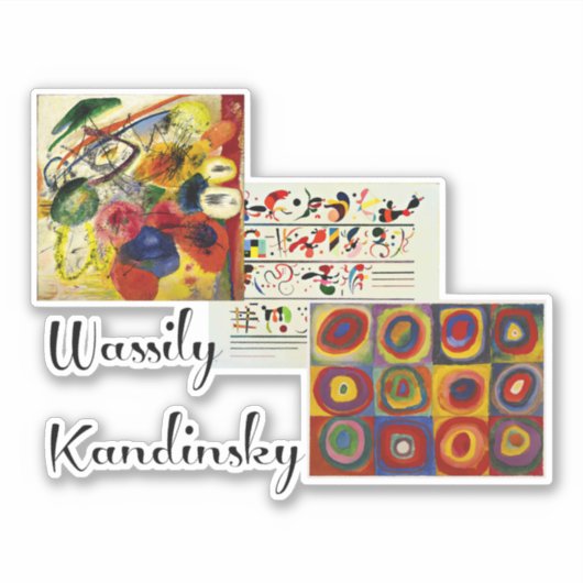Kandinsky – 彼のアートワークのコラージュ シール (正面)