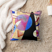 Kandinsky -抽象芸術キュービズムとピンクスとブルース クッション (ブランケット)