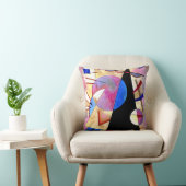 Kandinsky -抽象芸術キュービズムとピンクスとブルース クッション (椅子)