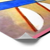 Kandinsky -抽象芸術キュービズムとピンクスとブルース ポスター (角)